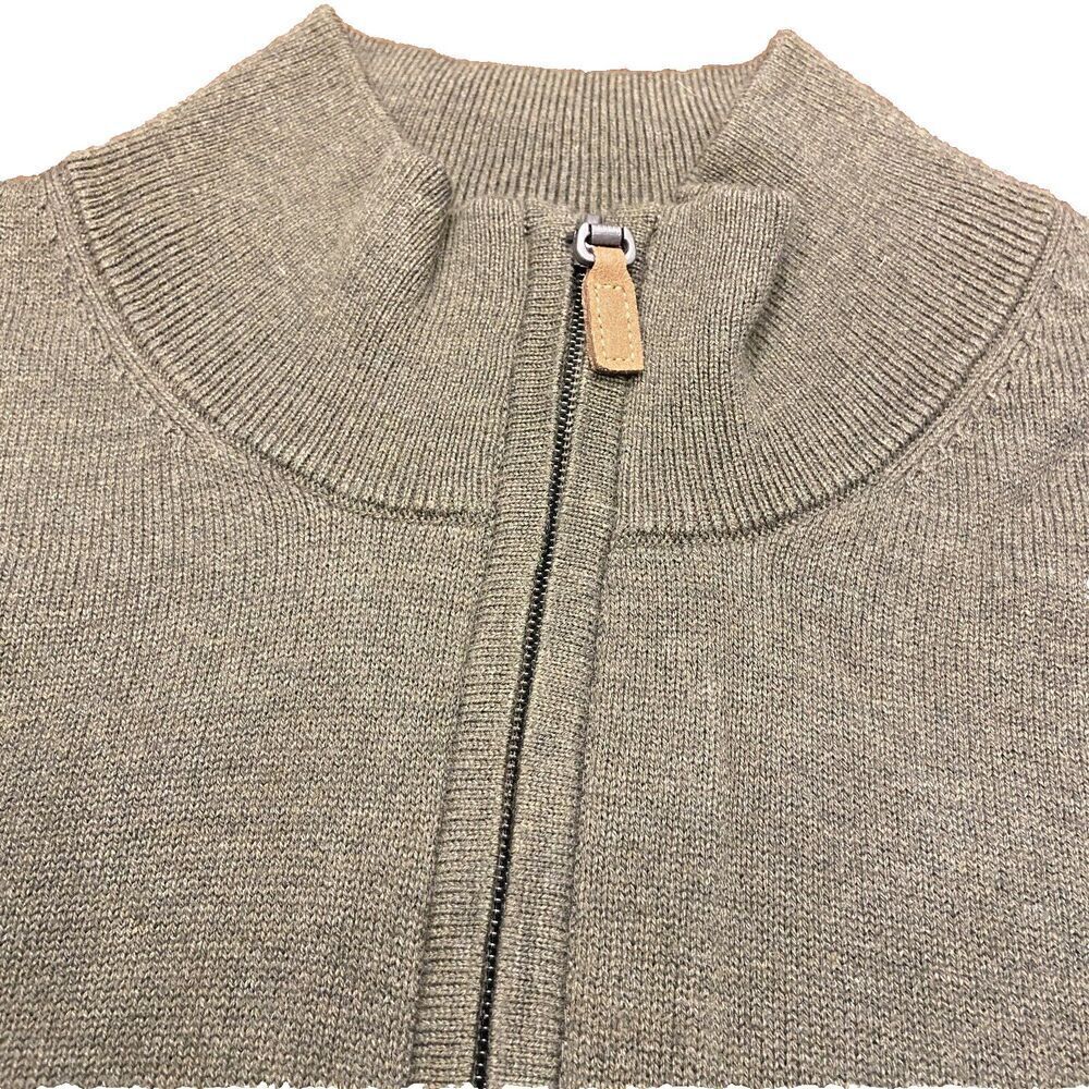 Roundtree & Yorke Mens Sweater 1/4 Zip Mock Neck Sage Green Knit Pullover Size L - Picture 3 of 8